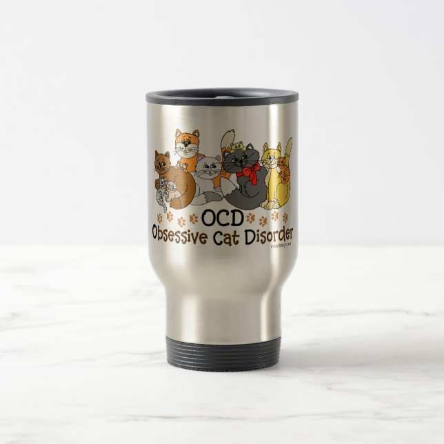 Mug De Voyage Désordre obsédant de chat d'OCD (Centre)