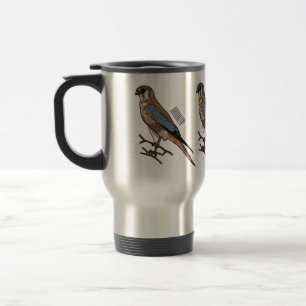 Mug De Voyage dessin animé d'oiseau-kestrel américain