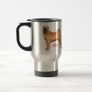 Mug De Voyage dessin humoristique chinois de chien Shar-Pei