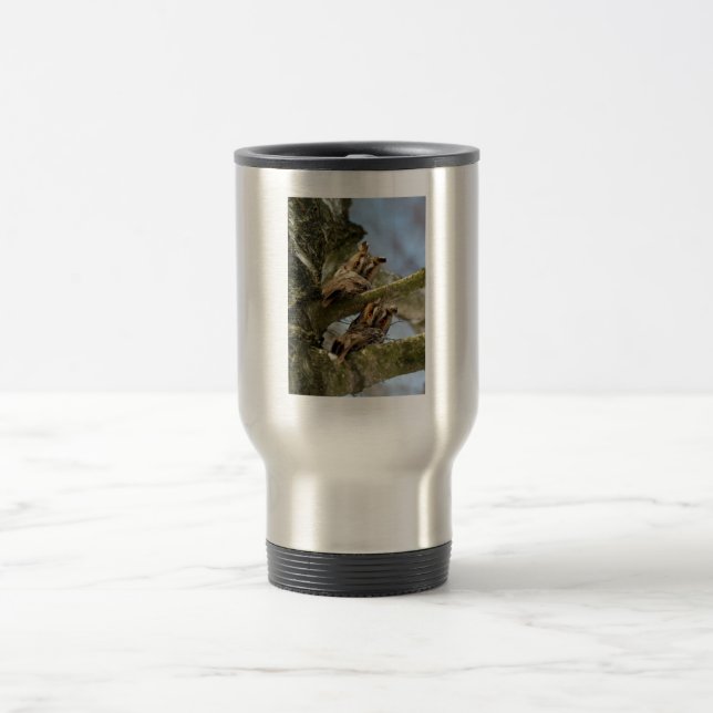 Mug De Voyage Deux Chouettes dans les Bois, oiseaux, faune Touri (Centre)