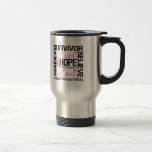 Mug De Voyage Devise de survivants de CANCER DU SEIN