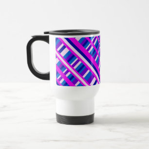 Mug De Voyage Diagonale bleue rose violet