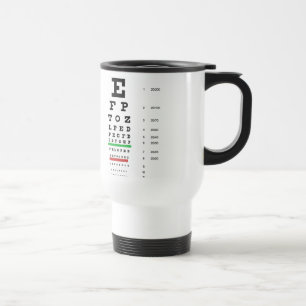 Mug De Voyage diagramme de vision d'oeil de Snellen pour