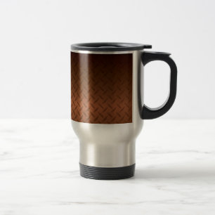 Mug De Voyage Diamondplate Look Motif noir à fond de cuivre