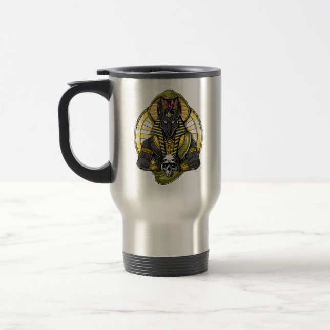 Mug De Voyage Dieu loup égyptien d'Anubis (Gauche)