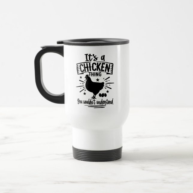Mug De Voyage Dingue poule dame Funny Hen Rooster Farm Life (Gauche)