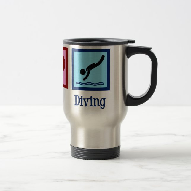Mug De Voyage Dive Team Peace Love Diving (Droit)