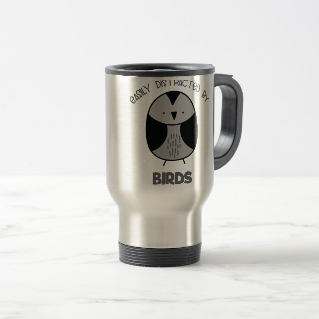 Mug De Voyage Don d'Oiseau pour Oiseaux Observateurs Facilement  (Devant droit)