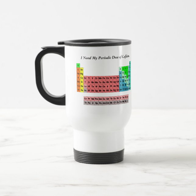 Mug De Voyage Dose périodique de caféine - Tableau périodique (Gauche)