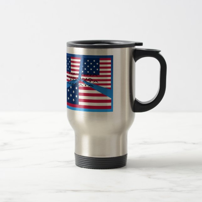 Mug De Voyage Drapeau américain avec Hakuna Matata : Design patr (Droit)