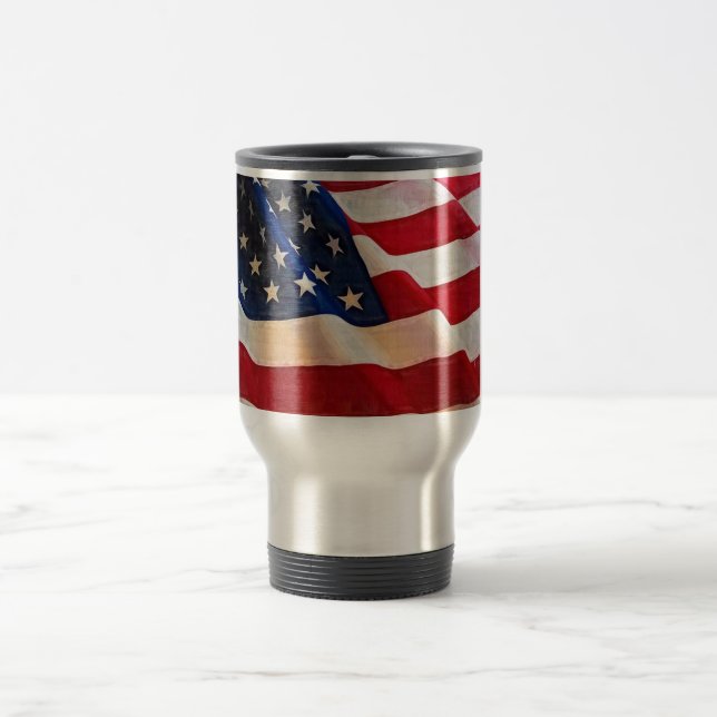 Mug De Voyage Drapeau américain de vieille gloire de bannière (Centre)