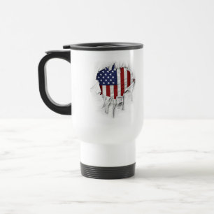 Mug De Voyage Drapeau américain déchiré, déchiré et déchiré