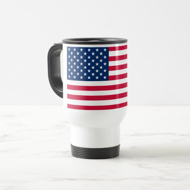 Mug De Voyage Drapeau américain - États-Unis d'Amérique - Patrio (Devant gauche)