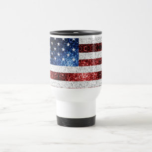 Mug De Voyage drapeau américain rouge blanc brillant parties sci