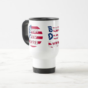 Mug De Voyage Drapeau Best Papa Ever USA