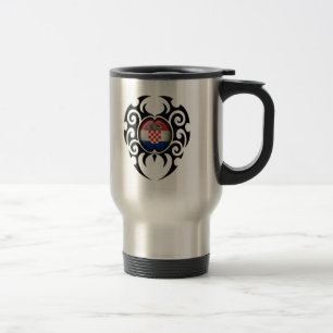 Mug De Voyage Drapeau croate criqué de tribal noir