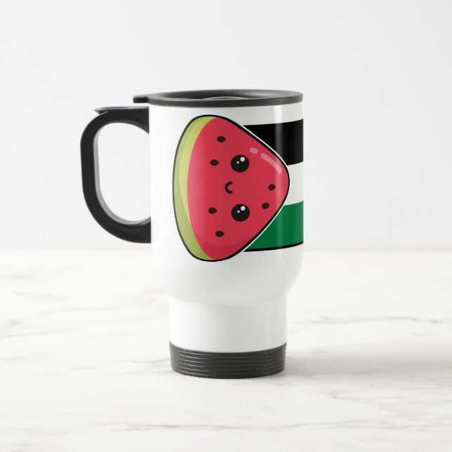 Mug De Voyage Drapeau de la Palestine mignonne avec Palestin san (Gauche)
