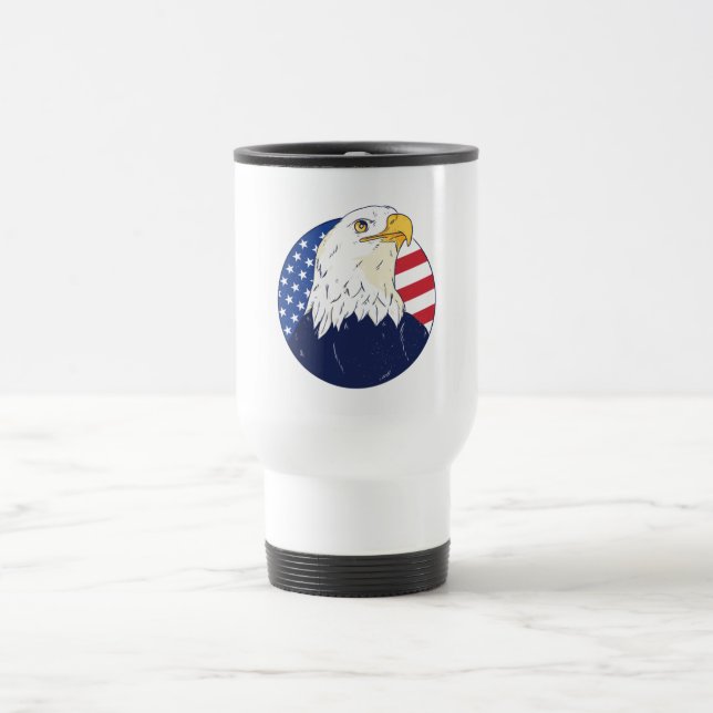 Mug De Voyage Drapeau de l'aigle américain (Centre)