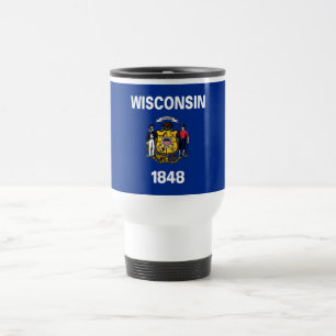 Mug De Voyage Drapeau de l'État du Wisconsin