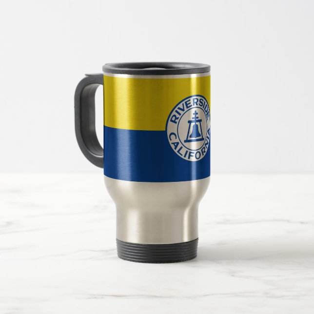 Mug De Voyage Drapeau de Riverside, Californie (Devant gauche)