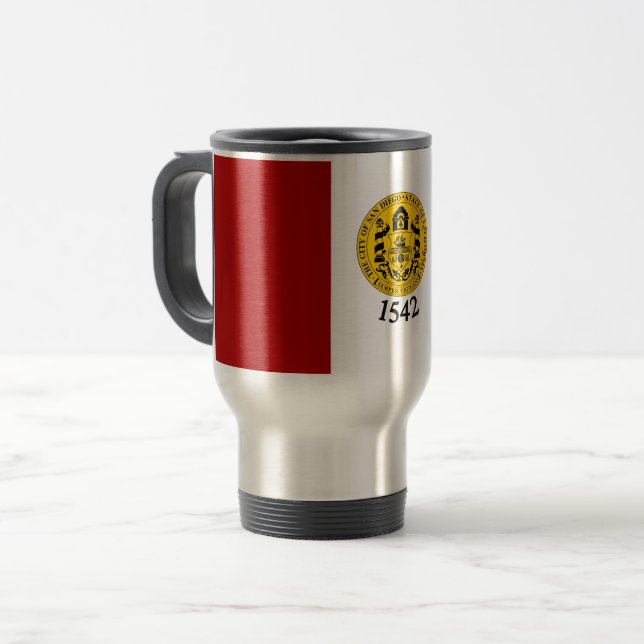 Mug De Voyage Drapeau de San Diego, Californie (Devant gauche)