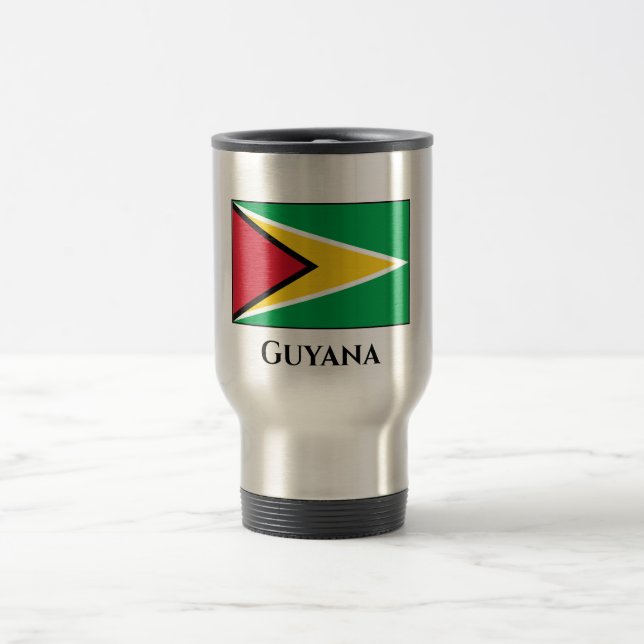 Mug De Voyage Drapeau du Guyana (Guyana) (Centre)