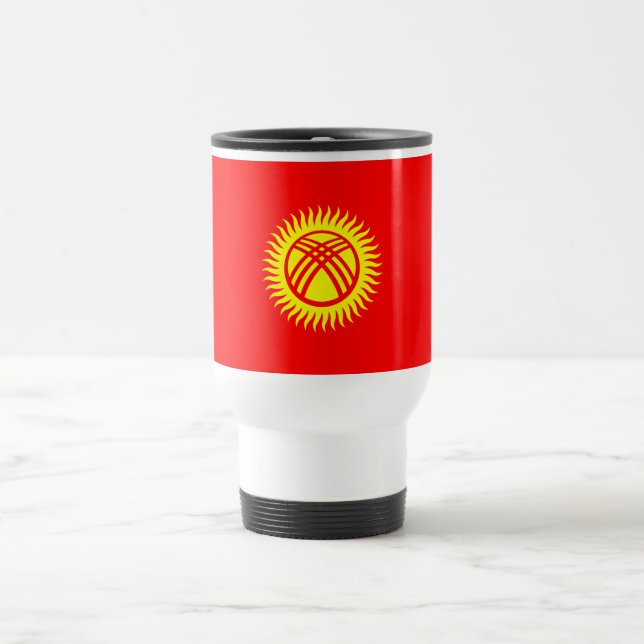Mug De Voyage Drapeau du Kirghizistan (Centre)