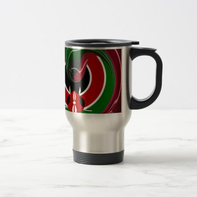 Mug De Voyage Drapeau Fluid Kenyan : Un design moderne (Droit)