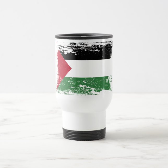 Mug De Voyage Drapeau grunge de la Palestine (Centre)