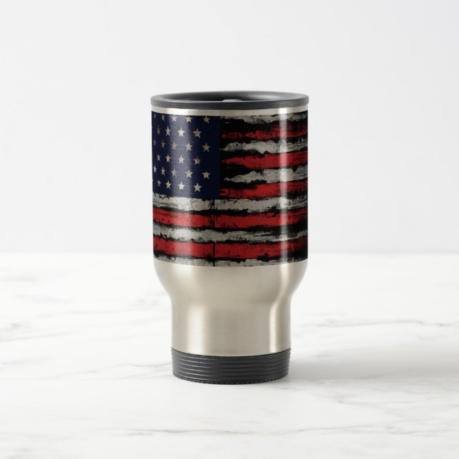 Mug De Voyage Drapeau Grunge U.S.A (Centre)
