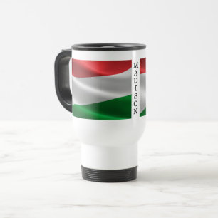 Mug De Voyage Drapeau hongrois taches de nom personnalisé