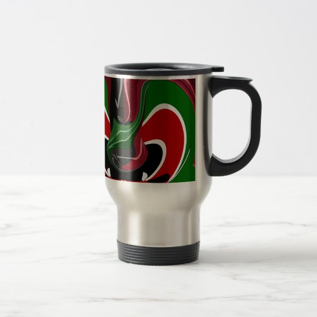 Mug De Voyage Drapeau Kényan en effervescence : un art moderne d (Droit)