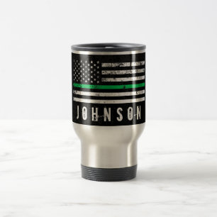 Mug De Voyage Drapeau mince américain affligé de Ligne Verte d