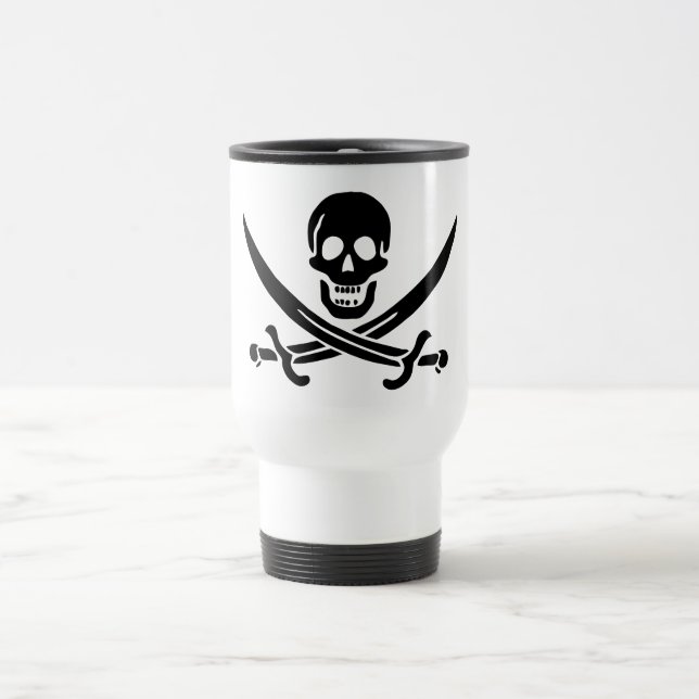 Mug De Voyage Drapeau pirate crâne épées croisées (Centre)