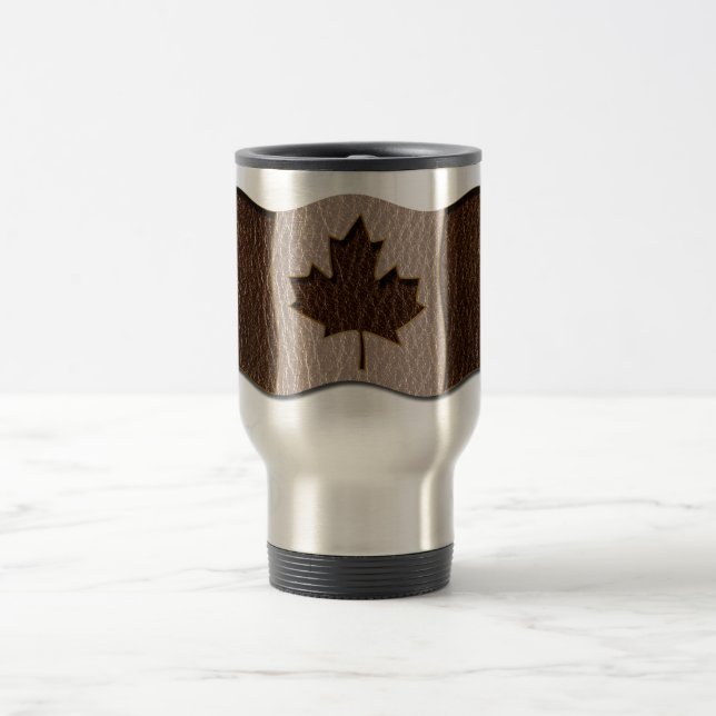 Mug De Voyage Drapeau simili cuir du Canada (Centre)
