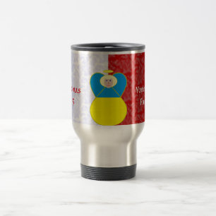 Mug De Voyage Drapeau ukrainien ange sur personnalisé rouge et b