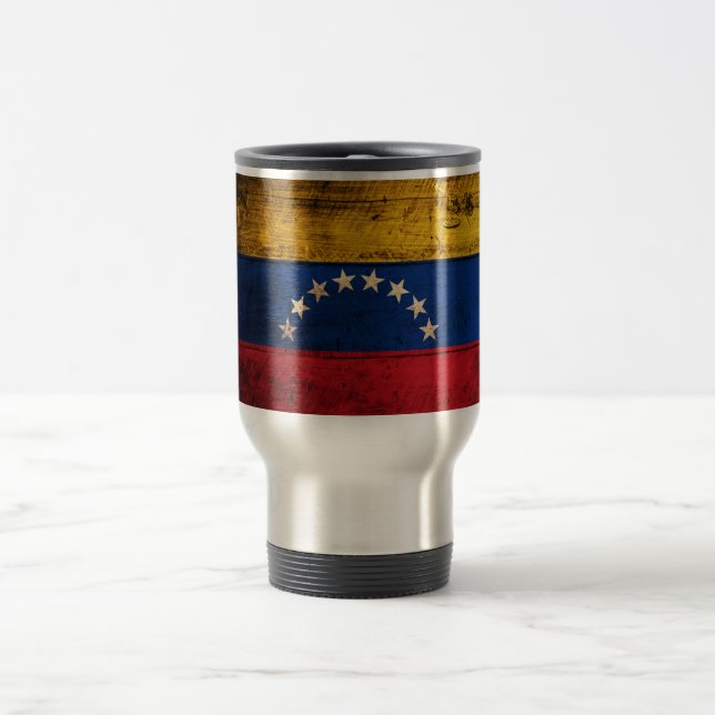 Mug De Voyage Drapeau vénézuélien en bois (Centre)