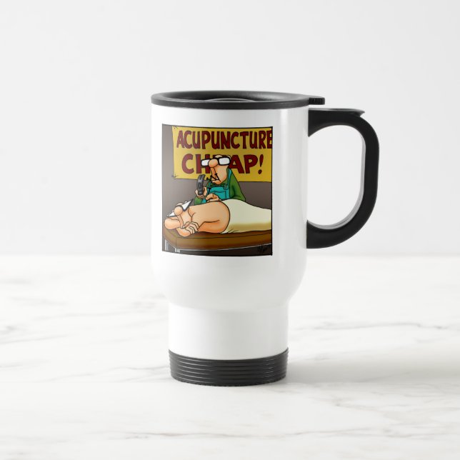 Mug De Voyage Drôle Acupuncture cadeau de dessin Médicale! (Droite)
