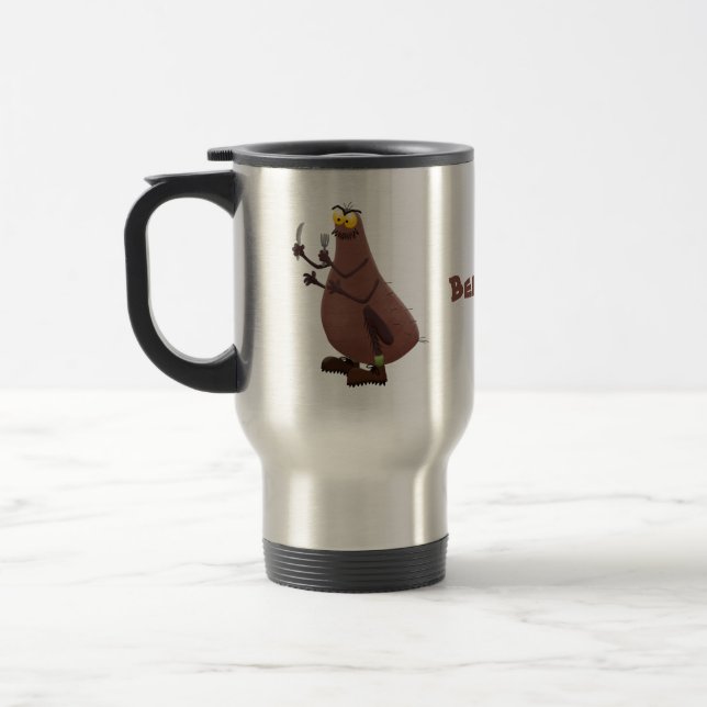 Mug De Voyage Drôle affamé pulette affamée dessin animé (Gauche)