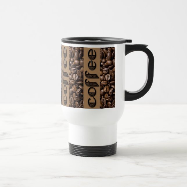 Mug De Voyage Drôle Coffee Beans Typographie Coffee Lover Voyage (Droite)