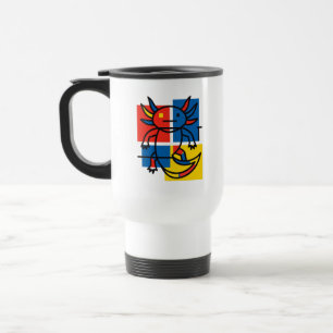 Mug De Voyage Drôle de motif d'art abstrait Axolotl Piet Mondria
