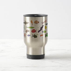 Mug De Voyage Drôle des créatures marines dessin motif