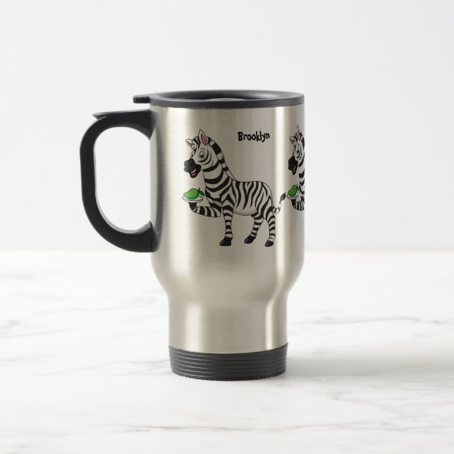 Mug De Voyage Drôle dessin animé zèbre (Gauche)