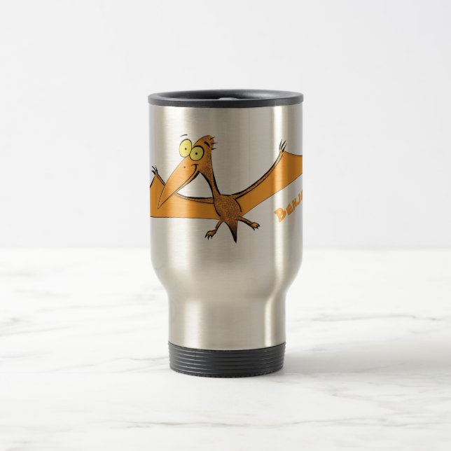 Mug De Voyage Drôle mignon dessin animé de pterodactyle volant o (Centre)