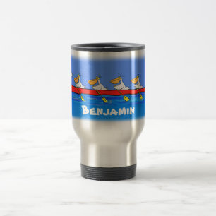 Mug De Voyage Drôle pélicans rameurs dessin animé