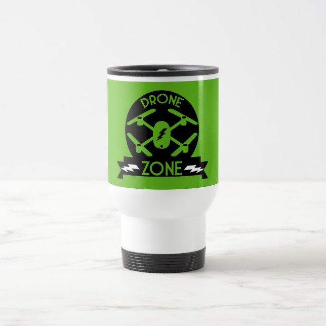 Mug De Voyage Drone Hobbyiste | Pilote de drone | Photographie | (Centre)