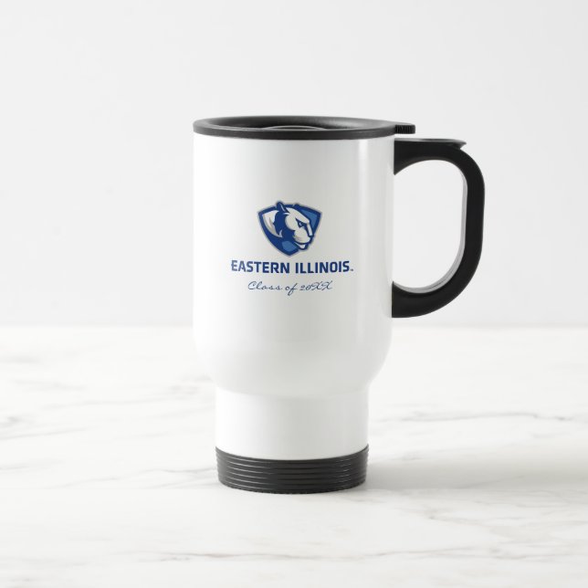 Mug De Voyage Eastern Illinois Panthers Head and Wordmark Logo (Droite)
