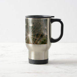 Mug De Voyage Eau brillante sur un pissenlit blanc