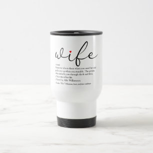 Mug De Voyage Écriture de femme Rouge Cœur Noir et Blanc Personn