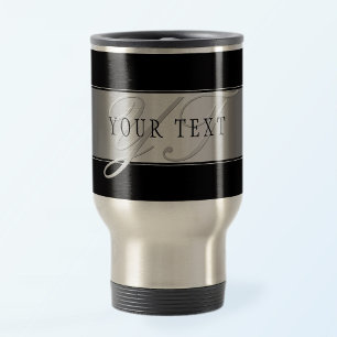Mug De Voyage Écriture de monogramme élégante et modifiable   No
